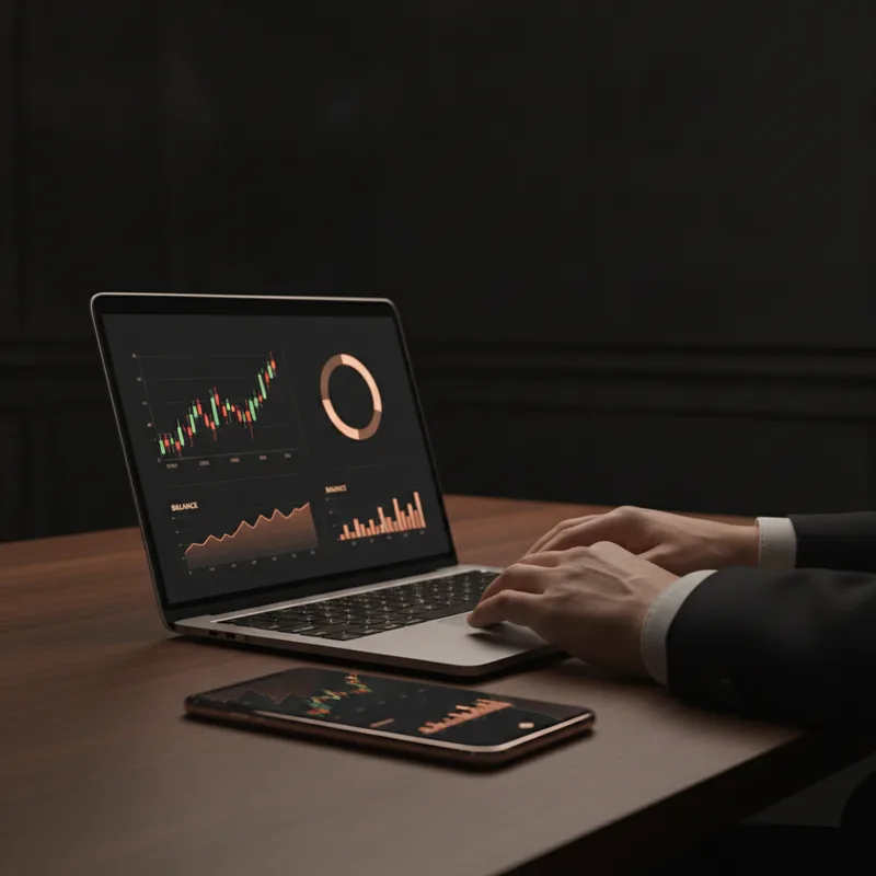 AI-driven market signals dashboard with live trend chart and confidence levels